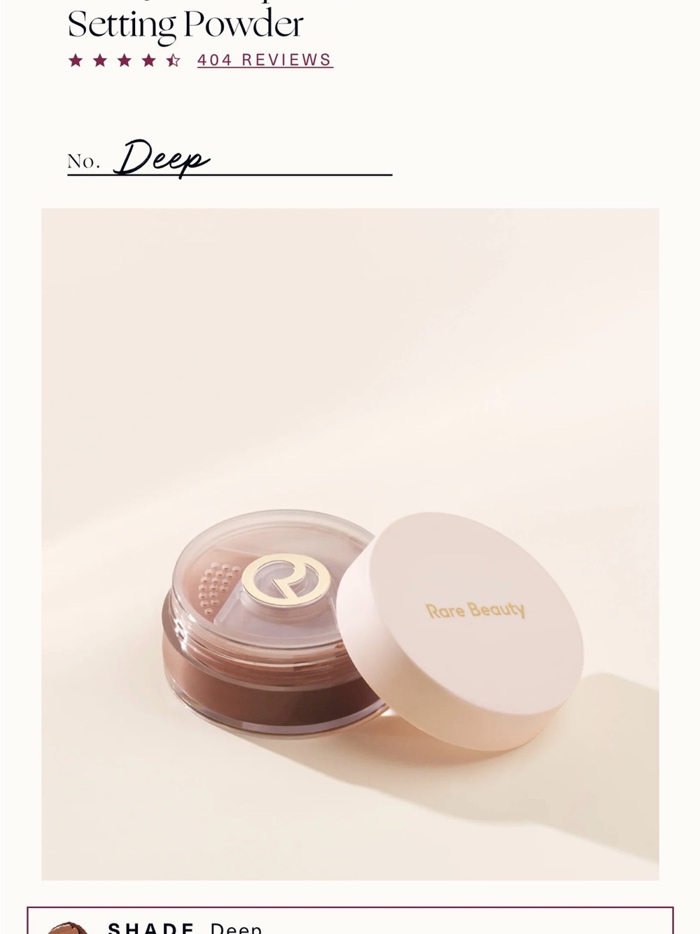 Rare Beauty Setting Powder No. Deep - Warm Brown